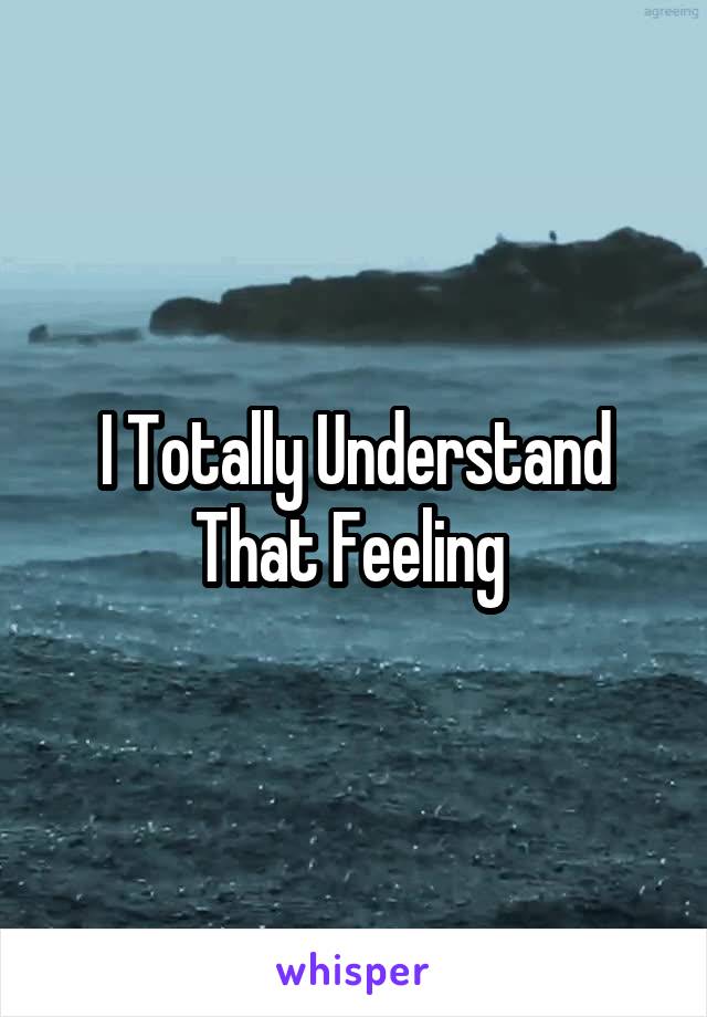 I Totally Understand That Feeling 