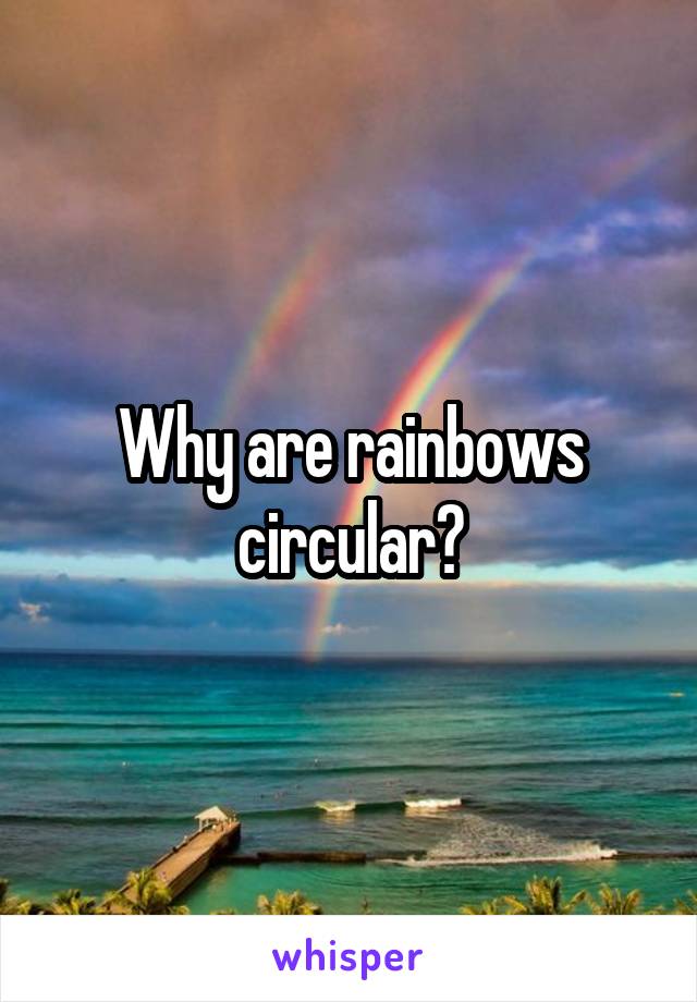 Why are rainbows circular?