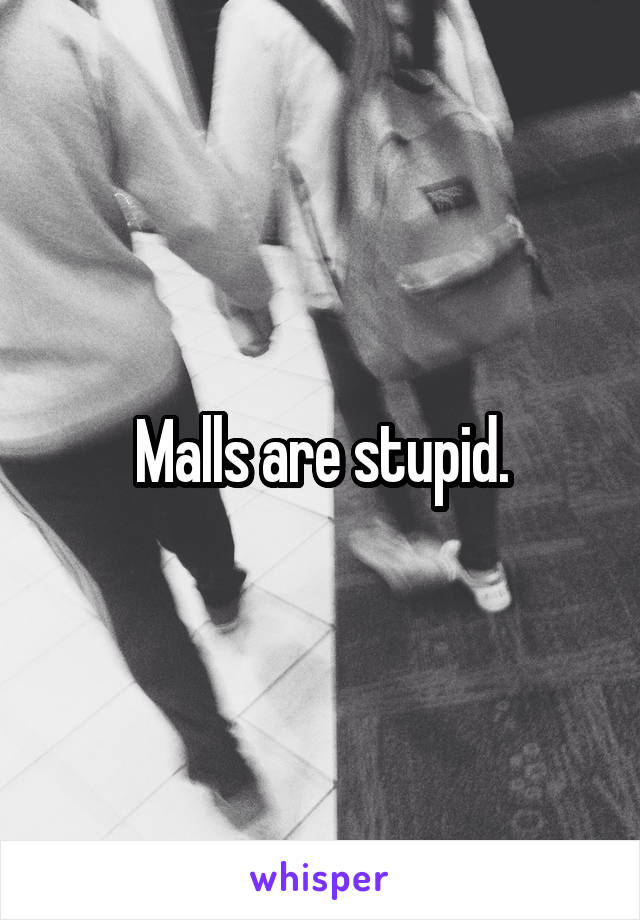 Malls are stupid.