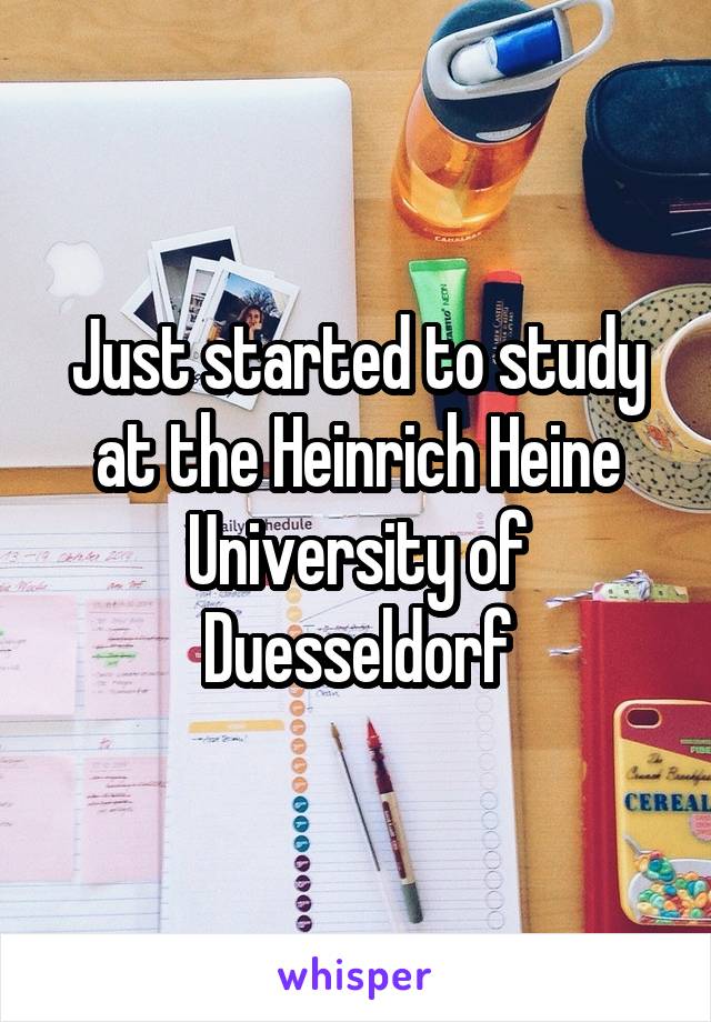 Just started to study at the Heinrich Heine University of Duesseldorf