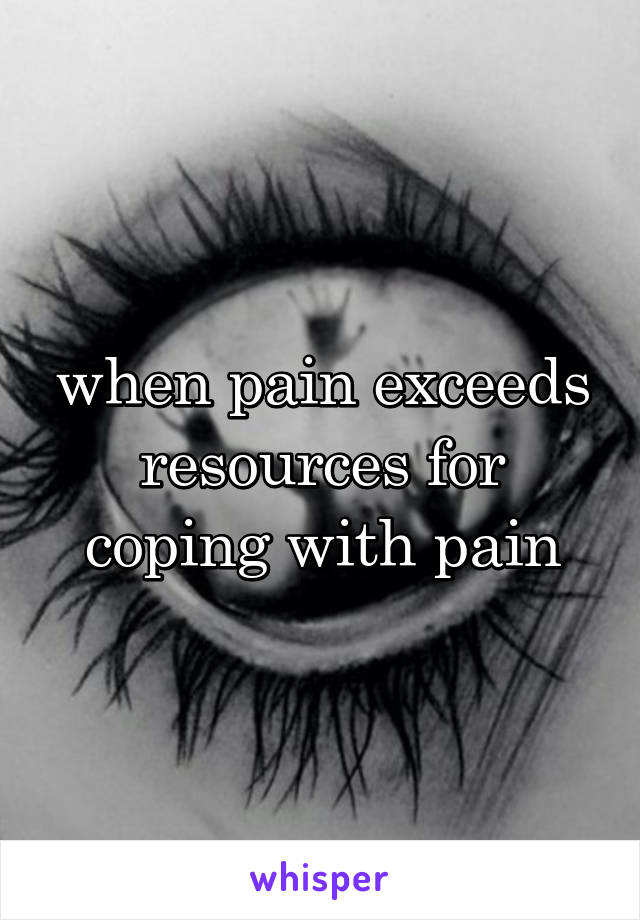 when pain exceeds resources for coping with pain