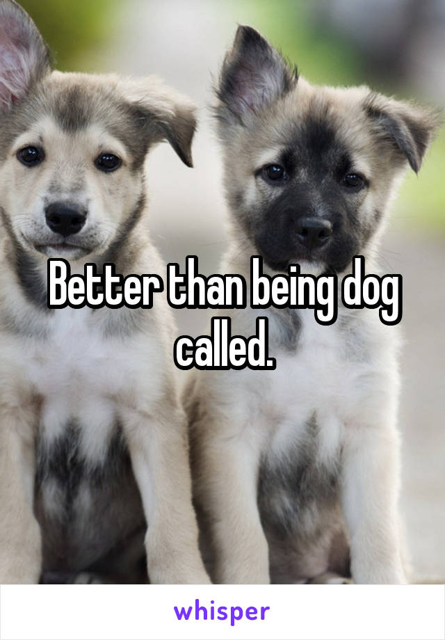 Better than being dog called.