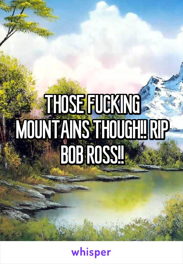 THOSE FUCKING MOUNTAINS THOUGH!! RIP BOB ROSS!!