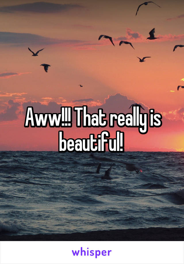 Aww!!! That really is beautiful! 