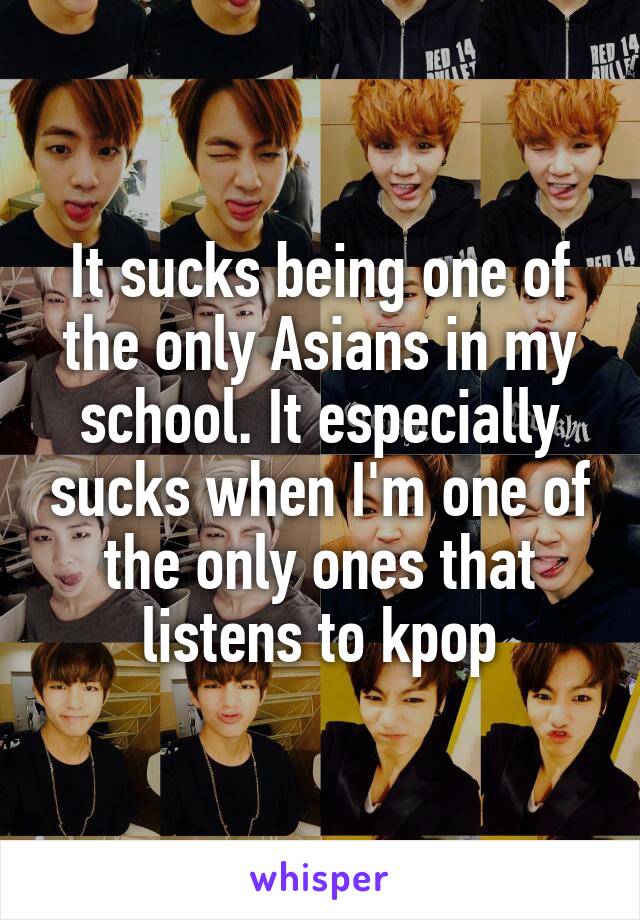 It sucks being one of the only Asians in my school. It especially sucks when I'm one of the only ones that listens to kpop