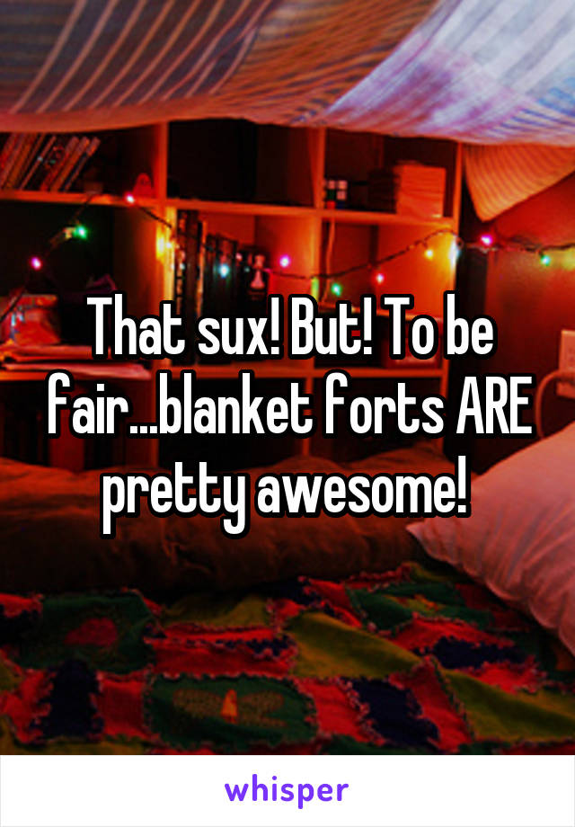 That sux! But! To be fair...blanket forts ARE pretty awesome! 