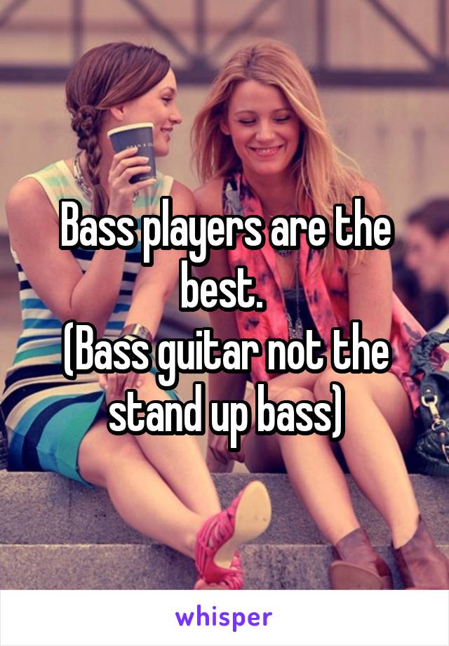 Bass players are the best. 
(Bass guitar not the stand up bass)
