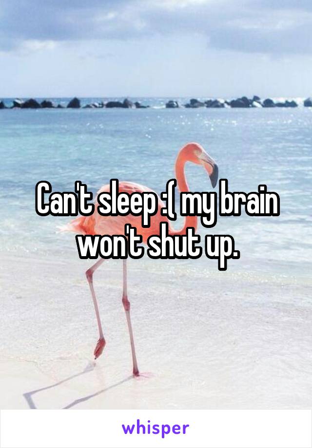 Can't sleep :( my brain won't shut up.
