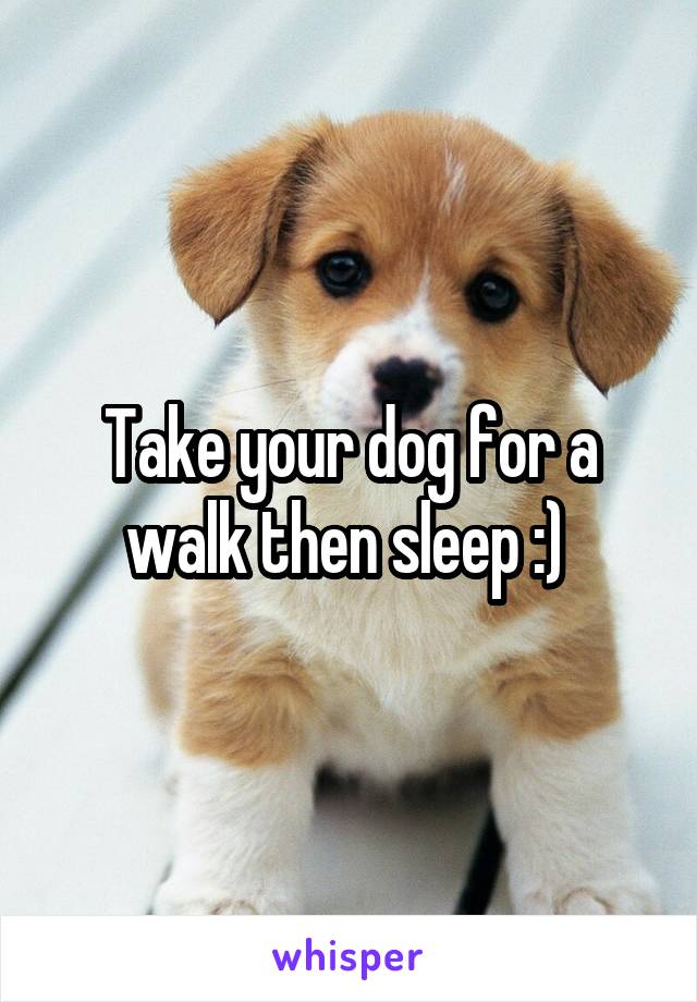 Take your dog for a walk then sleep :) 