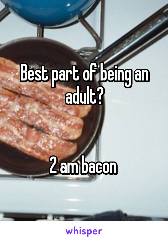 Best part of being an adult?


2 am bacon 