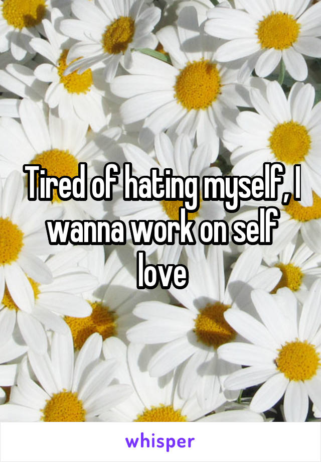 Tired of hating myself, I wanna work on self love