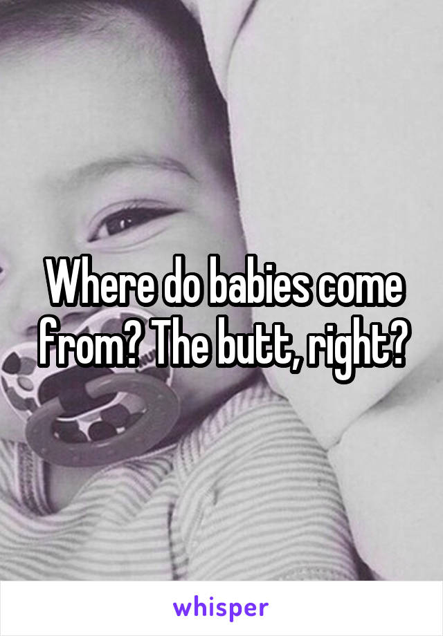 Where do babies come from? The butt, right?