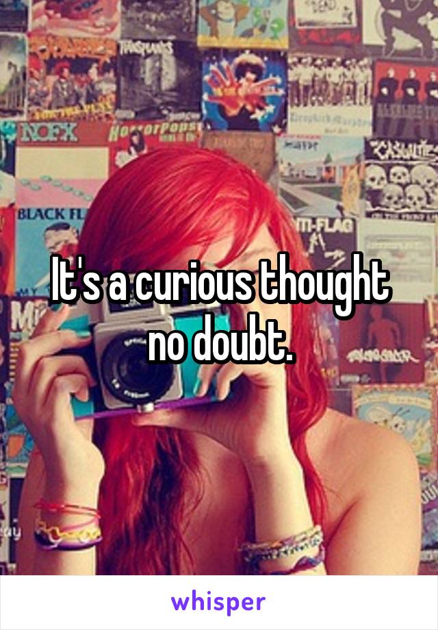 It's a curious thought no doubt.