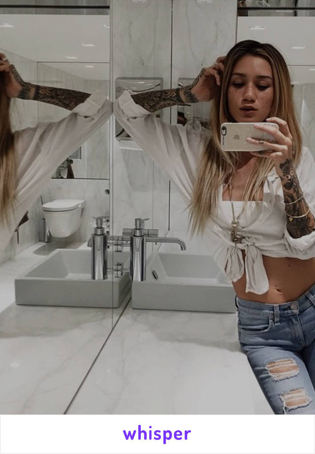 -It was her. I knew it was her. I power walked into the restroom feeling suddenly nervous I choose the biggest stall and close the do- a hand stops the door from closing-