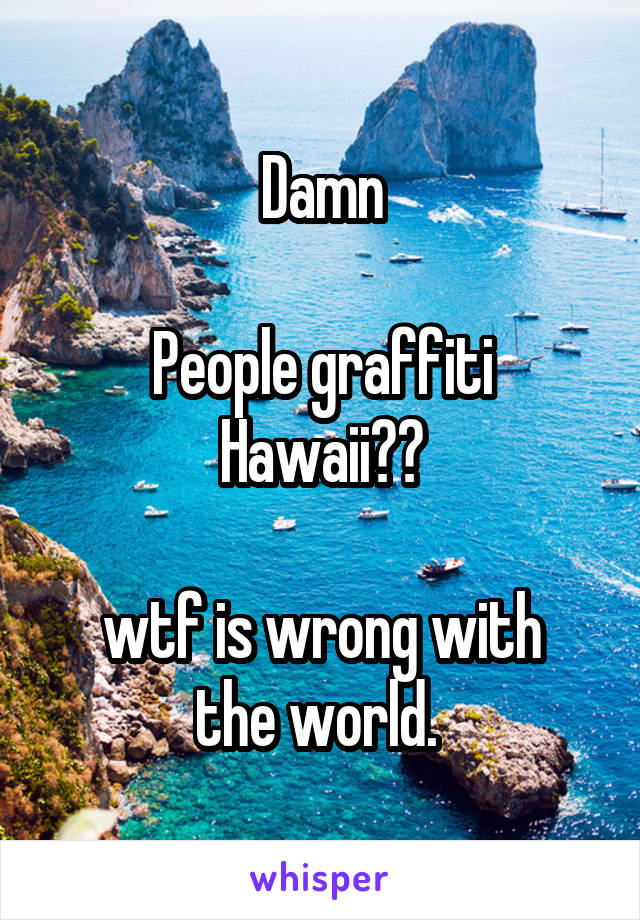 Damn

People graffiti Hawaii??

wtf is wrong with the world. 