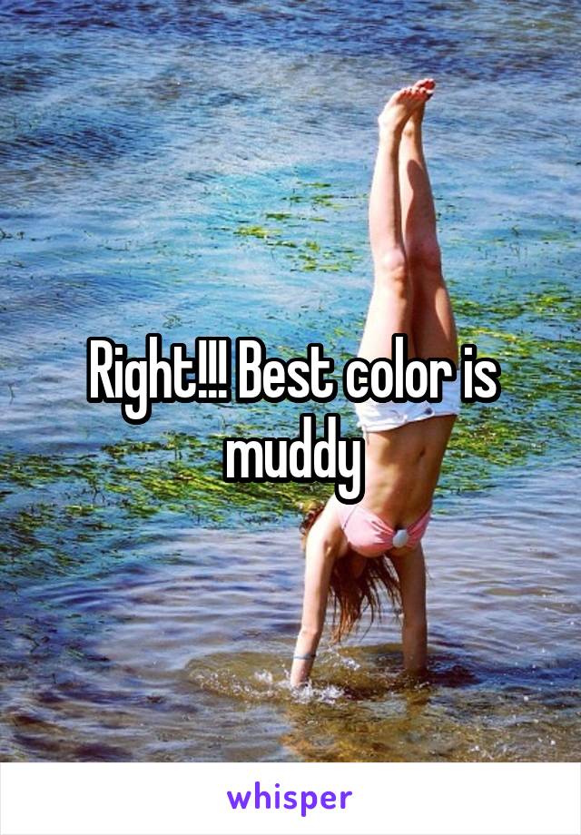 Right!!! Best color is muddy