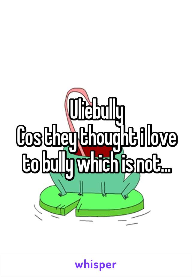 Uliebully
Cos they thought i love to bully which is not...