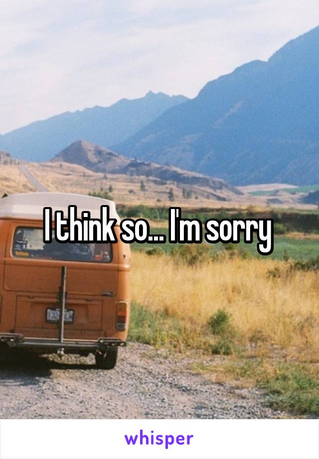 I think so... I'm sorry 