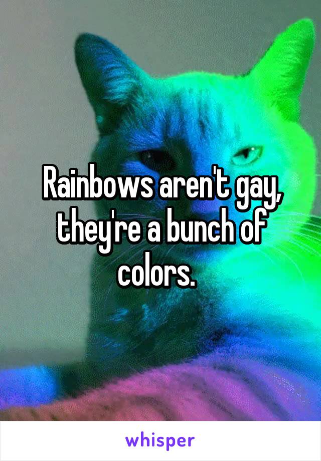 Rainbows aren't gay, they're a bunch of colors.  