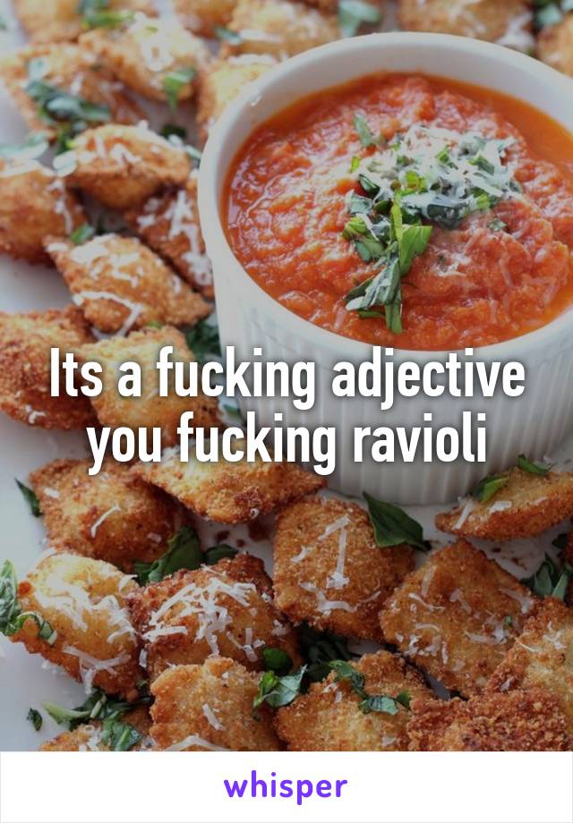 Its a fucking adjective you fucking ravioli