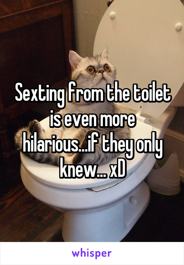 Sexting from the toilet is even more hilarious...if they only knew... xD