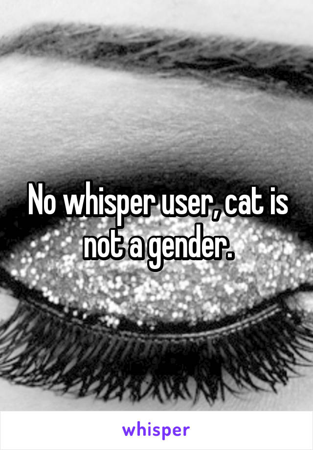 No whisper user, cat is not a gender.