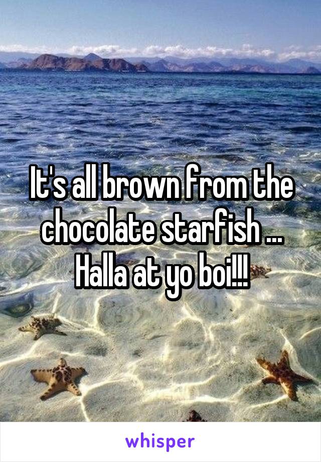 It's all brown from the chocolate starfish ... Halla at yo boi!!!