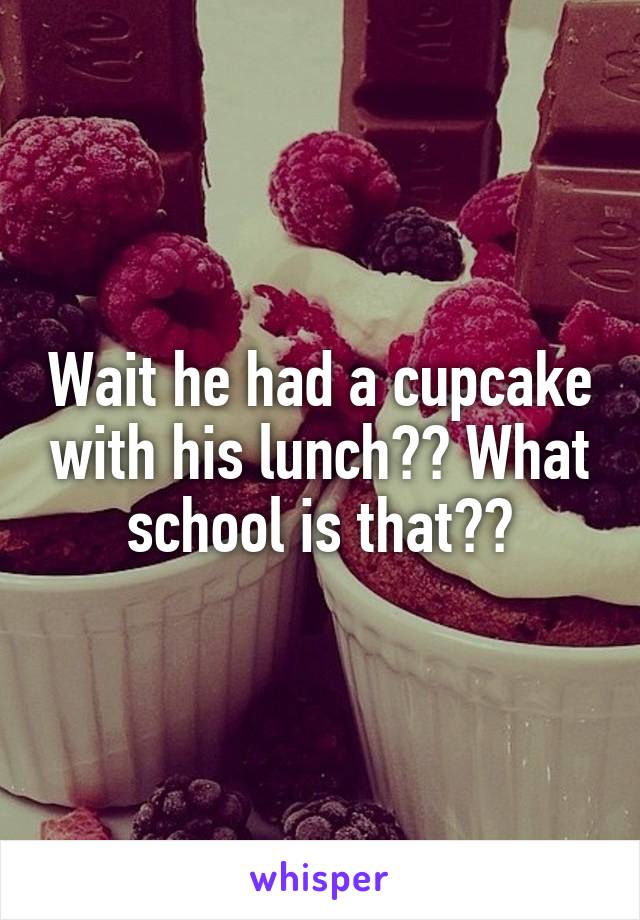 Wait he had a cupcake with his lunch?? What school is that??