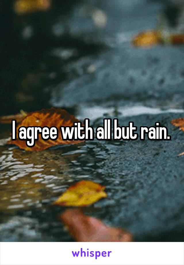 I agree with all but rain. 