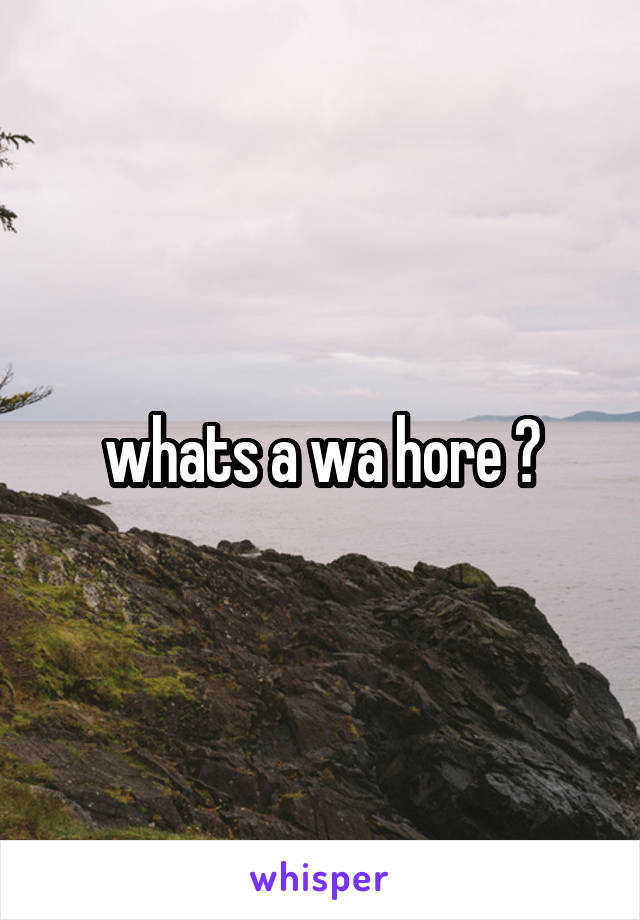 whats a wa hore ?