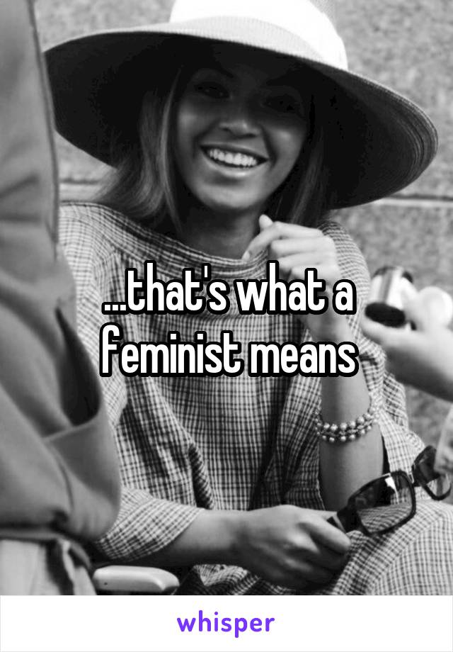 ...that's what a feminist means