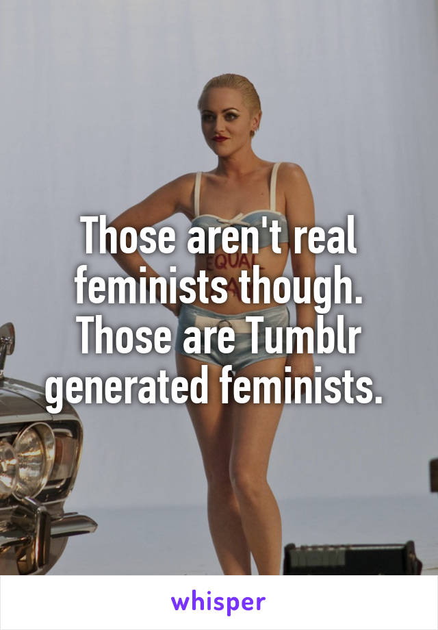 Those aren't real feminists though. Those are Tumblr generated feminists. 