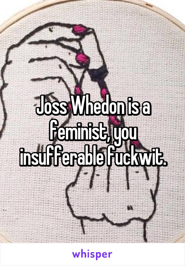 Joss Whedon is a feminist, you insufferable fuckwit.