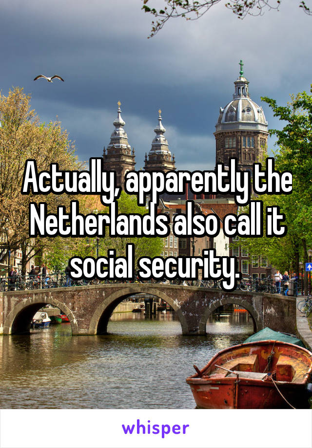 Actually, apparently the Netherlands also call it social security. 