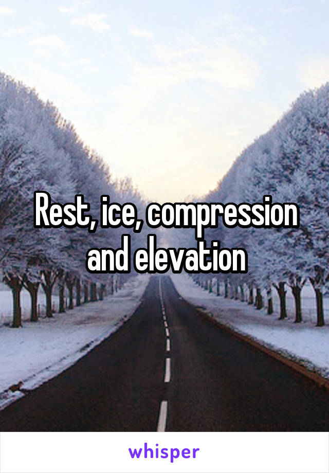 Rest, ice, compression and elevation