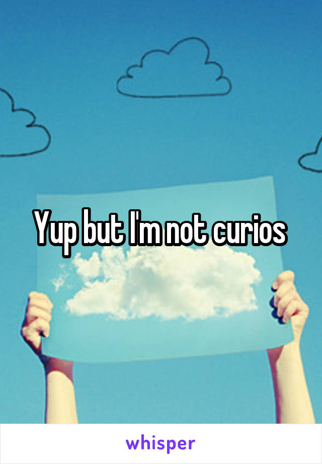 Yup but I'm not curios 