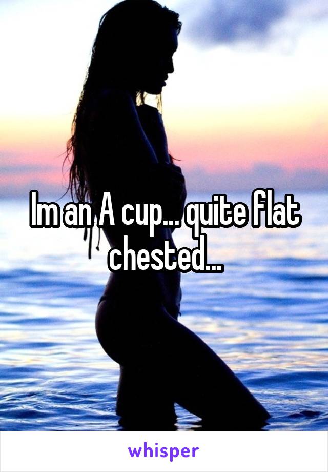 Im an A cup... quite flat chested...