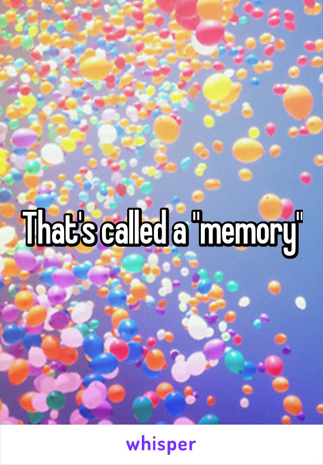 That's called a "memory"