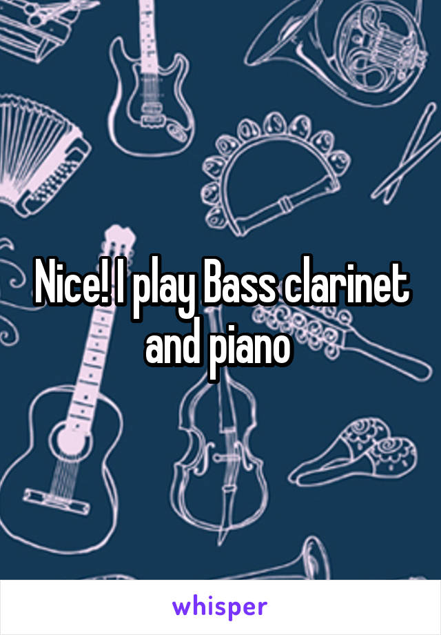 Nice! I play Bass clarinet and piano 