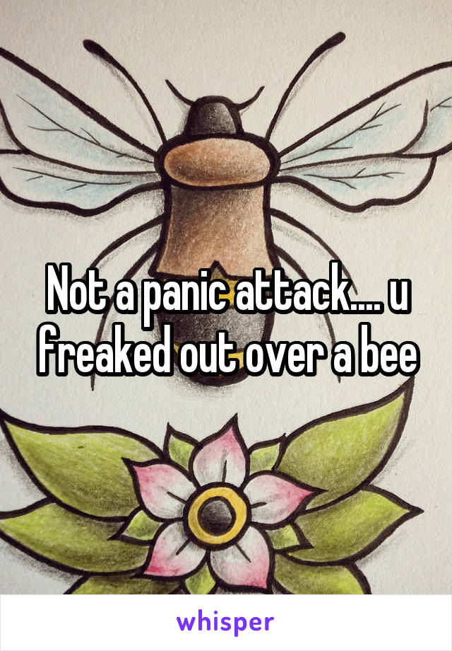 Not a panic attack.... u freaked out over a bee