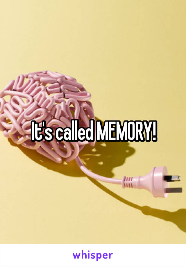 It's called MEMORY!