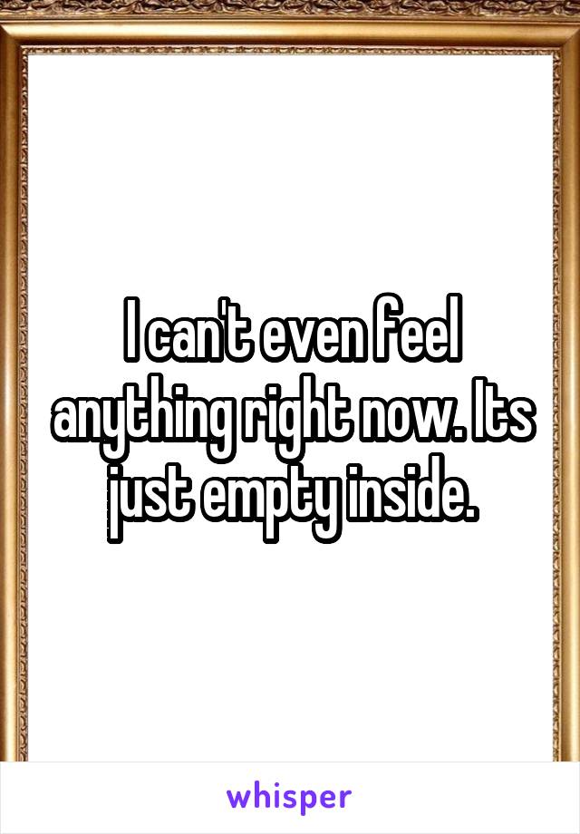I can't even feel anything right now. Its just empty inside.