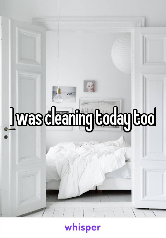 I was cleaning today too!