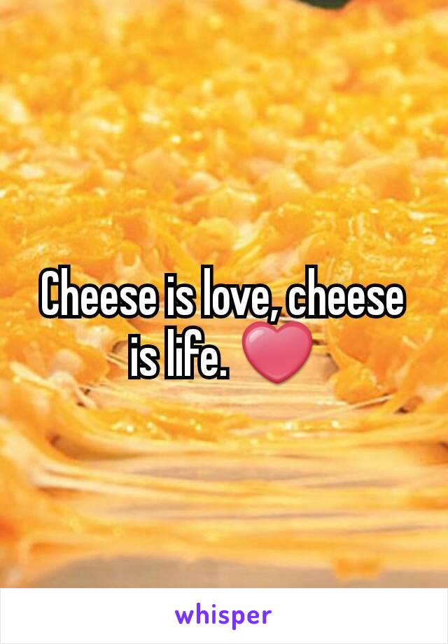 Cheese is love, cheese is life. ❤
