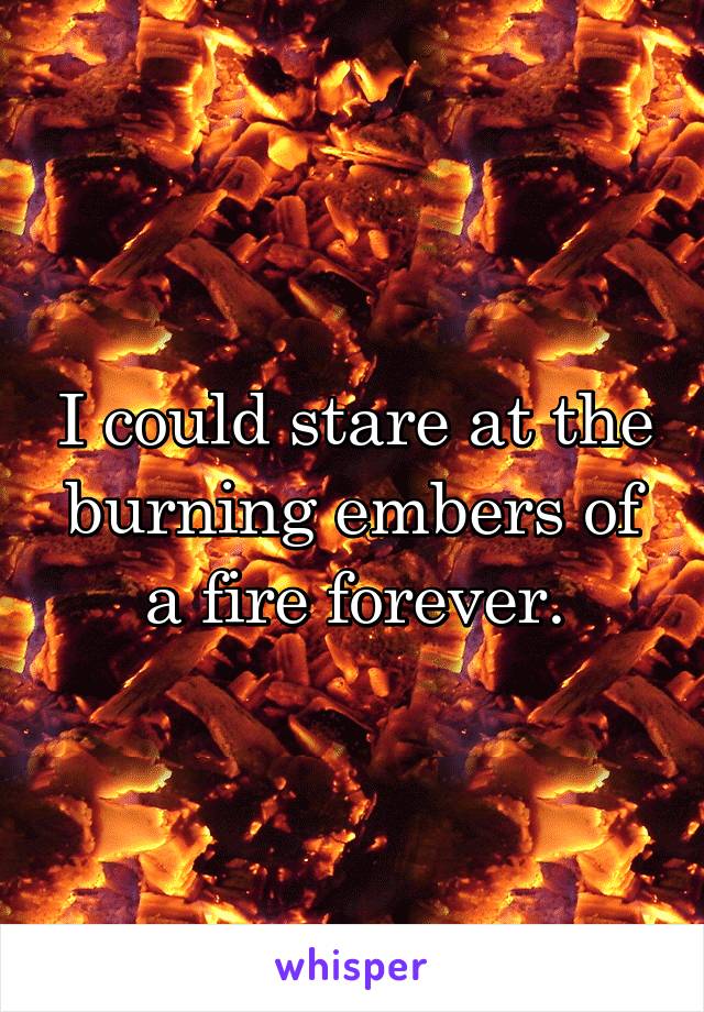 I could stare at the burning embers of a fire forever.