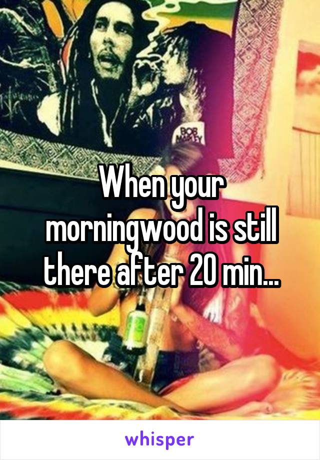 When your morningwood is still there after 20 min...
