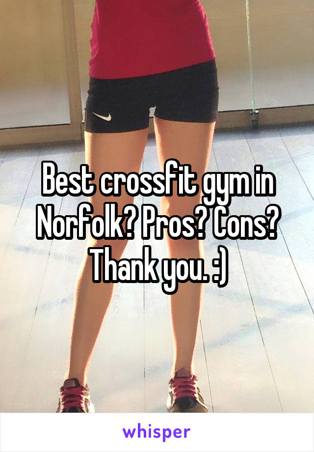 Best crossfit gym in Norfolk? Pros? Cons? Thank you. :)