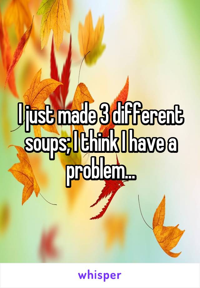 I just made 3 different soups; I think I have a problem...