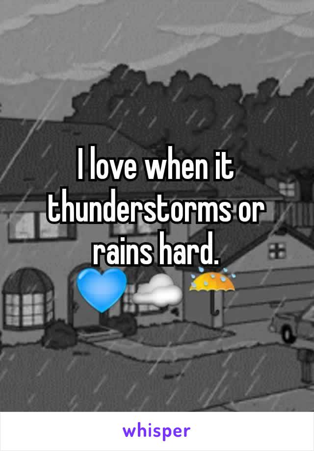 I love when it thunderstorms or rains hard. 💙☁☔