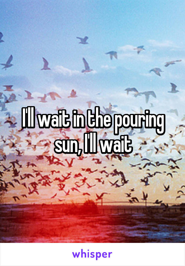 I'll wait in the pouring sun, I'll wait